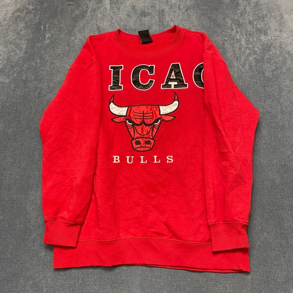 Ultra Game NBA Chicago Bulls Sweatshirt Mens Small Red Fleece Cotton Crew Neck